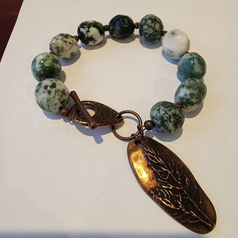 Stone and Copper Bracelet